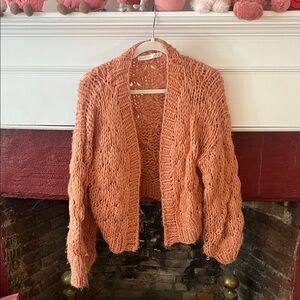 Altar'd State Cozy Knit Cardigan in Warm Orange